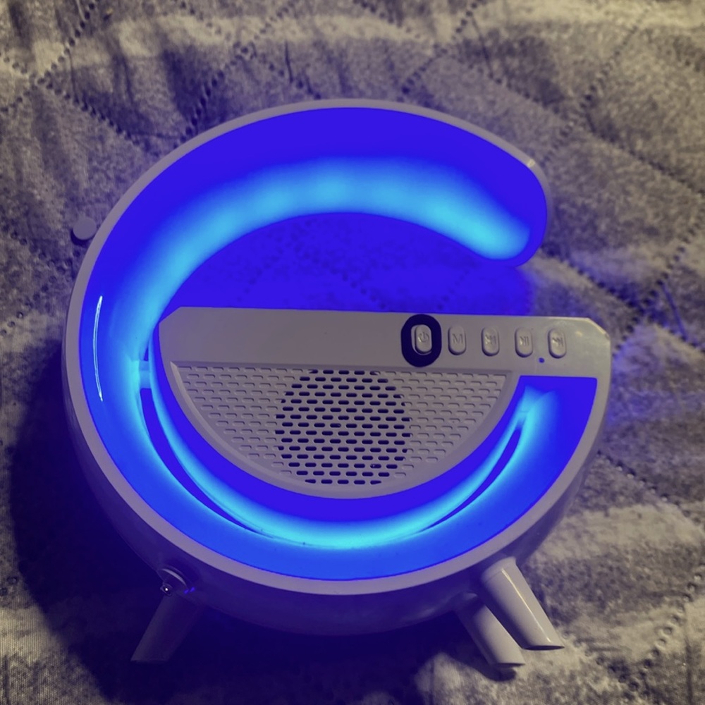 Bluetooth speaker for and iPhone chargers  night light and alarm clock